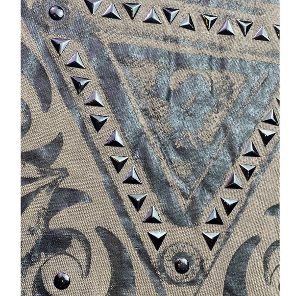 Guess Shirt Mens Large AOP Studded Y2K Grunge Preppy Academia Streetweear - Picture 3 of 9